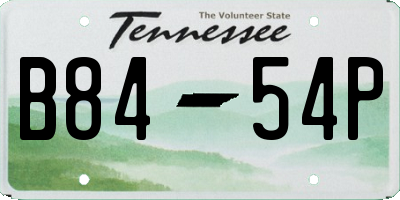 TN license plate B8454P