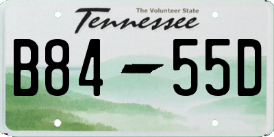 TN license plate B8455D