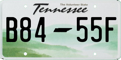 TN license plate B8455F