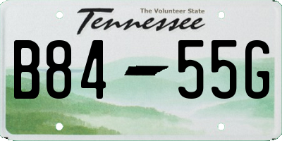 TN license plate B8455G
