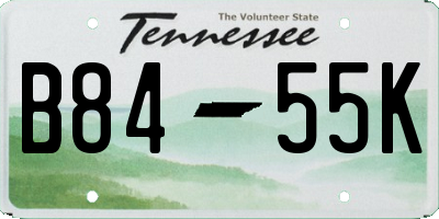 TN license plate B8455K