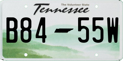TN license plate B8455W