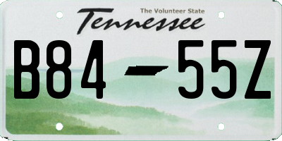TN license plate B8455Z