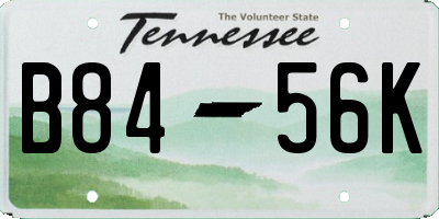 TN license plate B8456K