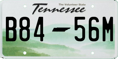 TN license plate B8456M