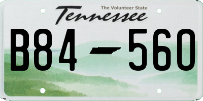 TN license plate B8456O