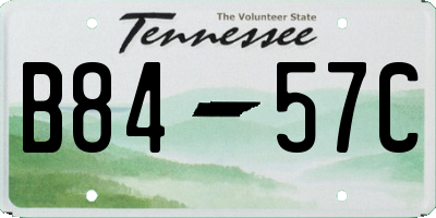 TN license plate B8457C