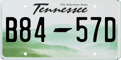 TN license plate B8457D