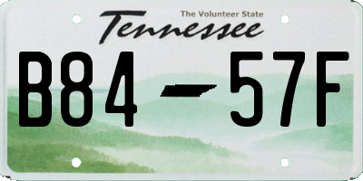 TN license plate B8457F