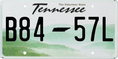 TN license plate B8457L