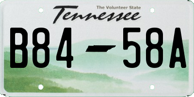TN license plate B8458A