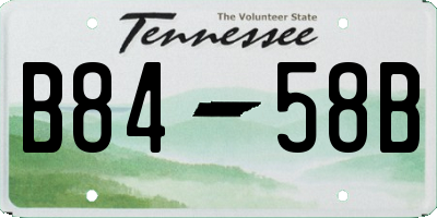 TN license plate B8458B