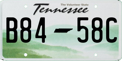 TN license plate B8458C