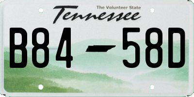 TN license plate B8458D