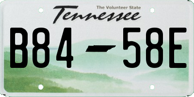 TN license plate B8458E