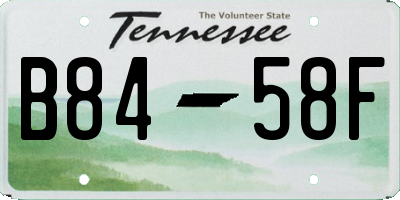 TN license plate B8458F