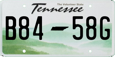 TN license plate B8458G
