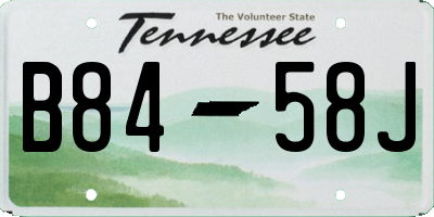 TN license plate B8458J