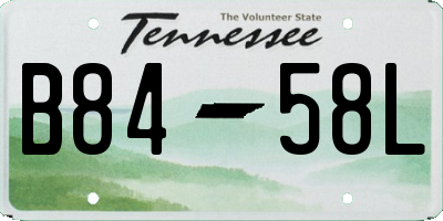 TN license plate B8458L