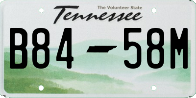TN license plate B8458M