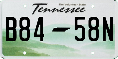 TN license plate B8458N