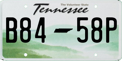 TN license plate B8458P