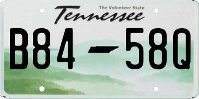 TN license plate B8458Q