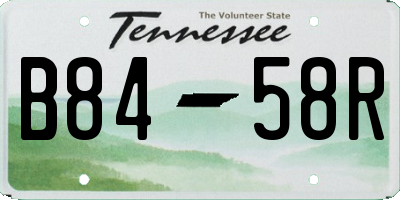 TN license plate B8458R