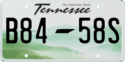 TN license plate B8458S