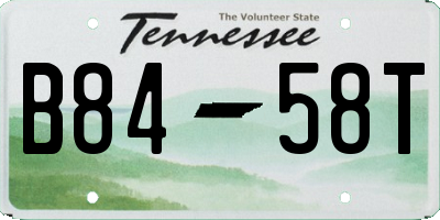 TN license plate B8458T