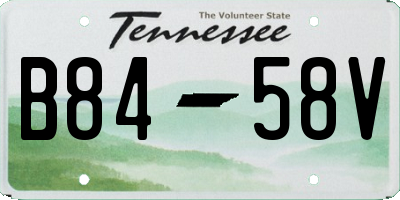 TN license plate B8458V