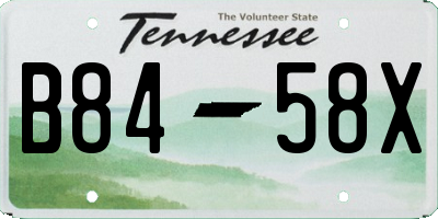 TN license plate B8458X