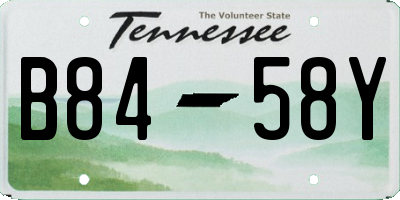 TN license plate B8458Y