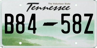 TN license plate B8458Z