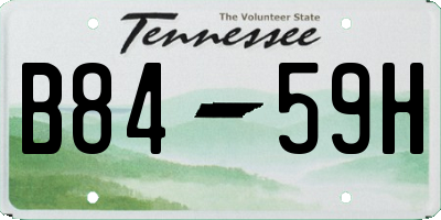 TN license plate B8459H