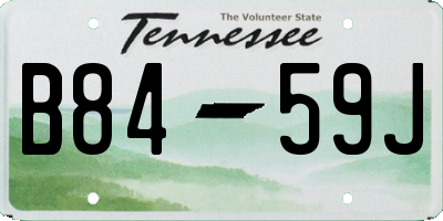 TN license plate B8459J