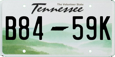 TN license plate B8459K