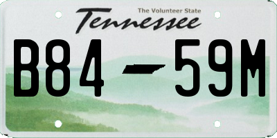 TN license plate B8459M
