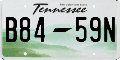 TN license plate B8459N