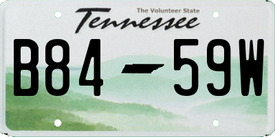 TN license plate B8459W
