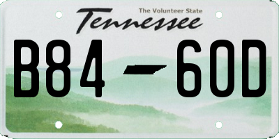 TN license plate B8460D