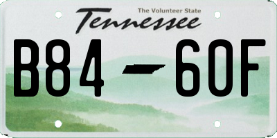 TN license plate B8460F