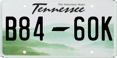 TN license plate B8460K