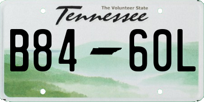 TN license plate B8460L
