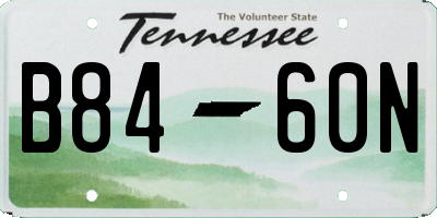 TN license plate B8460N
