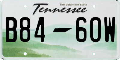 TN license plate B8460W