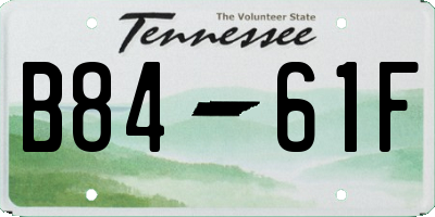 TN license plate B8461F