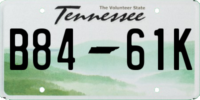 TN license plate B8461K