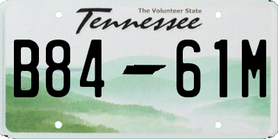 TN license plate B8461M