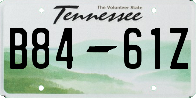 TN license plate B8461Z